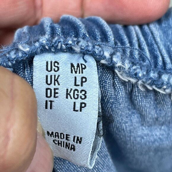 Elastic Waist Pull-On Blue Denim Pants With Pockets Womens MP a1324 - Picture 6 of 9